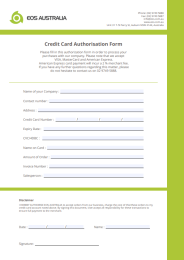 EOS Credit Card Authorisation Form